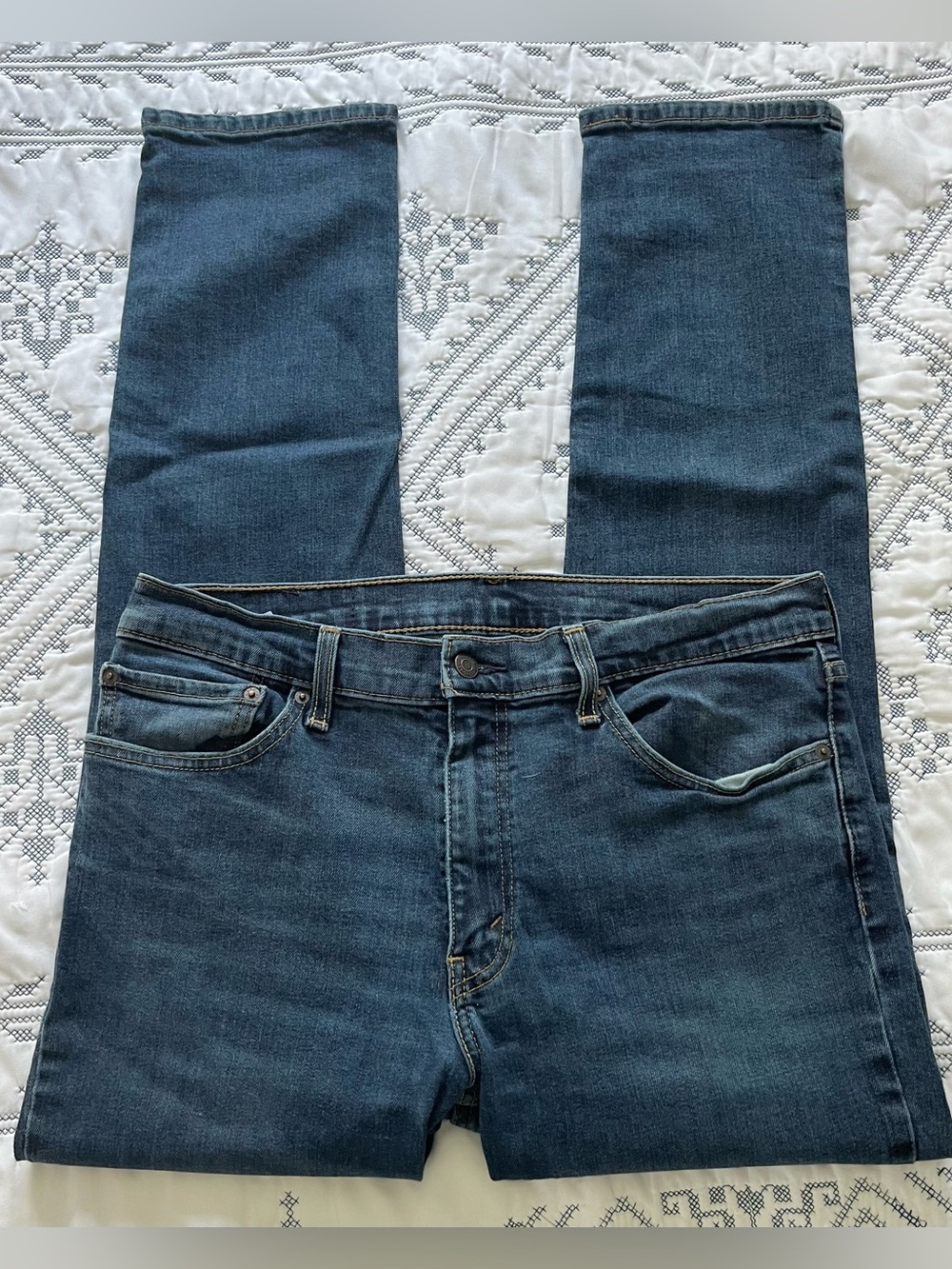 Levi's 501 Original Fit Dark Wash Jeans - Blank Red Tab